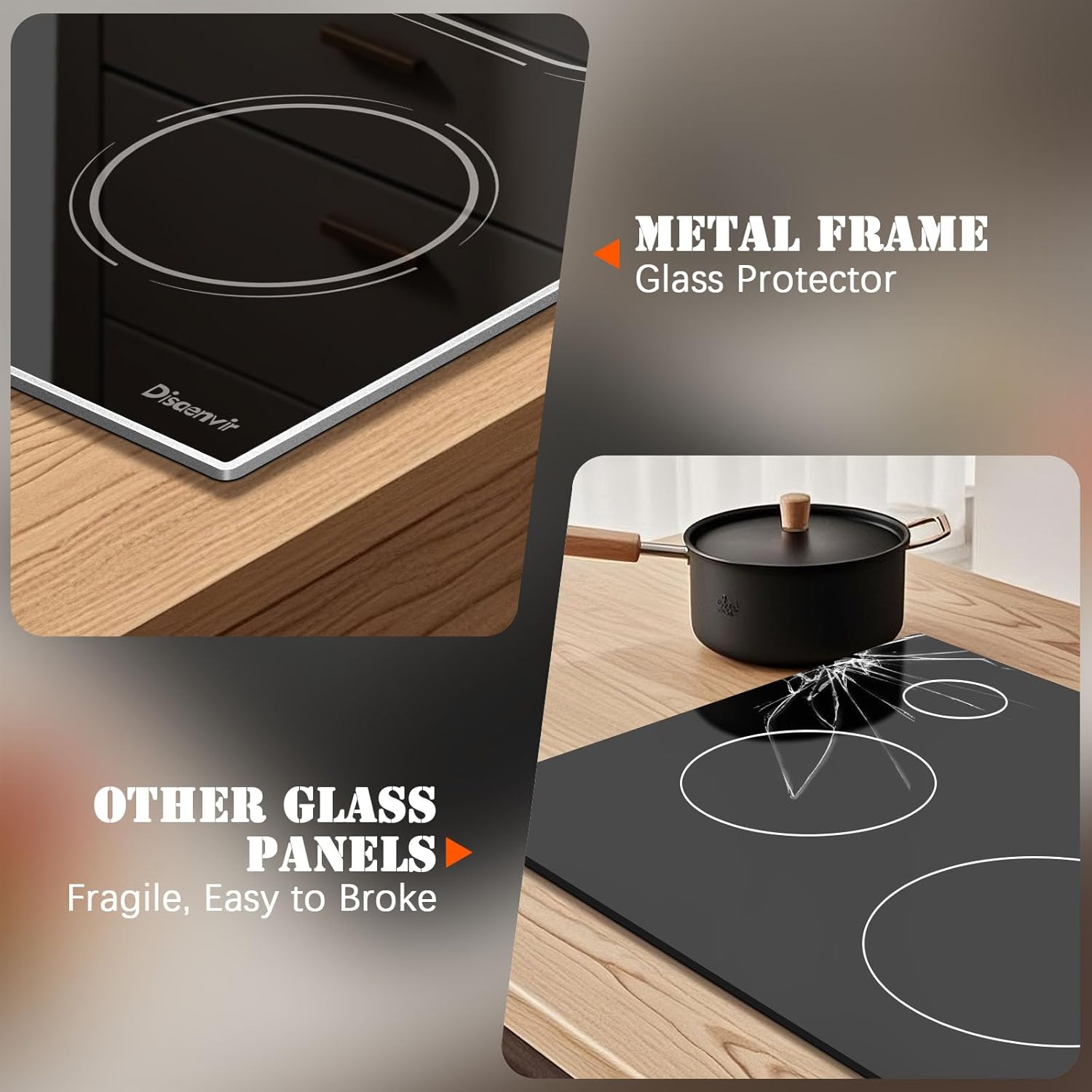 Disaenvir Electric Cooktop 30 Inch - 4 Burner Powerful Glass Electric Stove Top 6600W, 30 Inches Built-in Ceramic Stove with Dual & Expanded Ring, Timer, Safety Lock, 220V - 240V Hard Wire(No Plug)