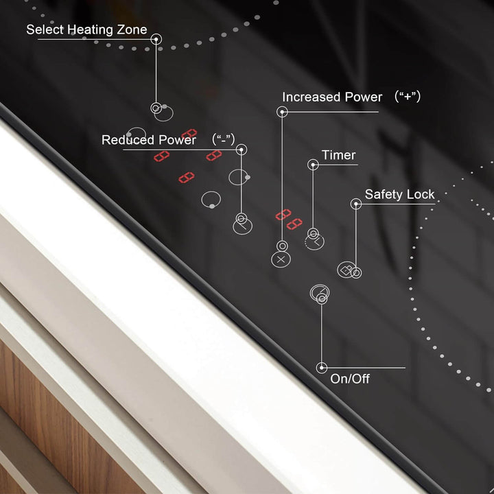 4 Zones Electric Hob