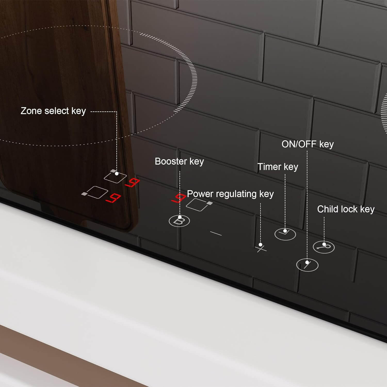 3 Zones Electric Hob