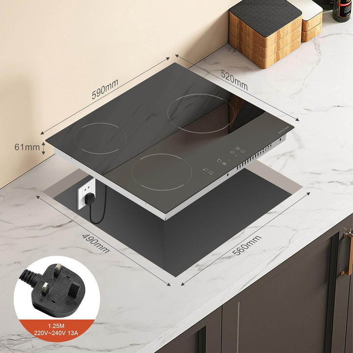 3 Zones Induction Hob