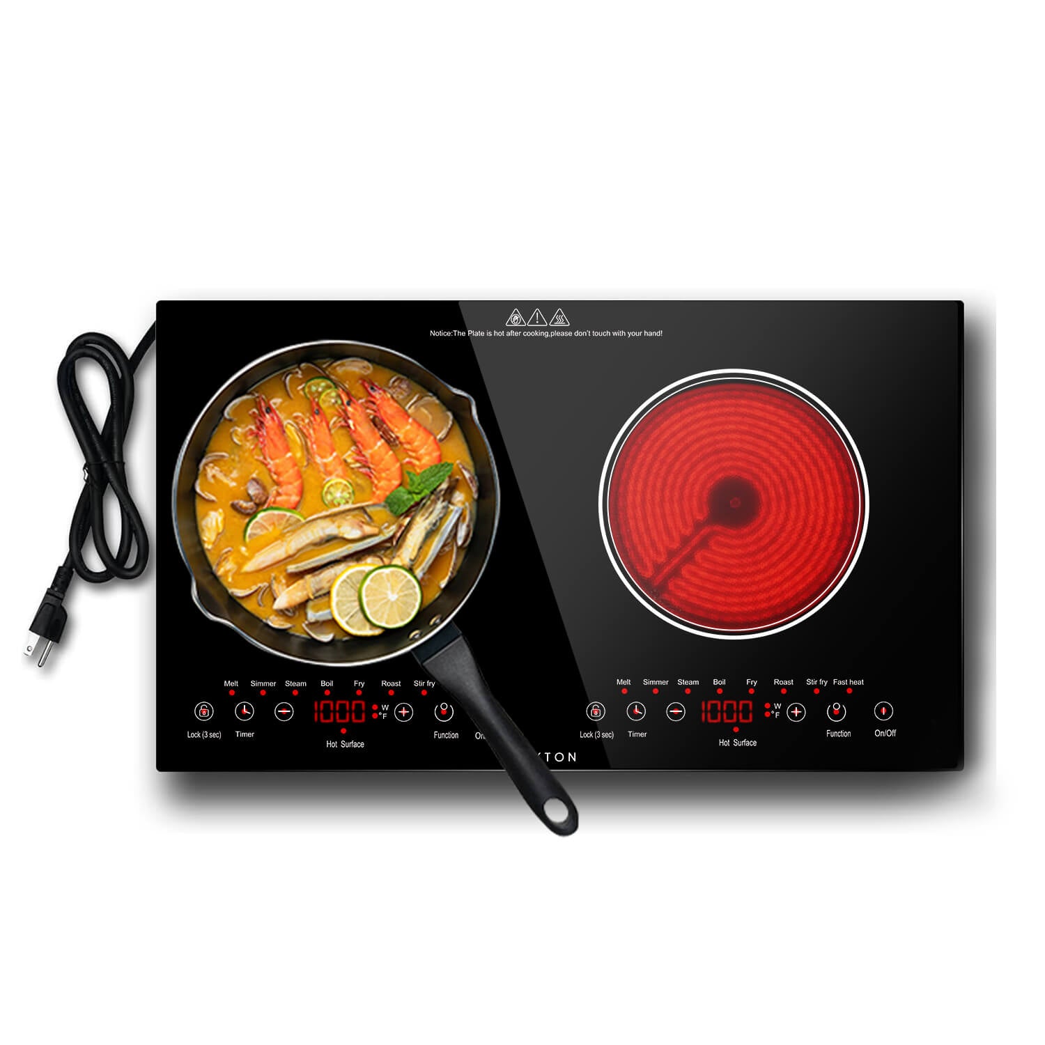 Noxton 24 Inch 2 Burners Ceramic Cooktop-Touch Sensor Control