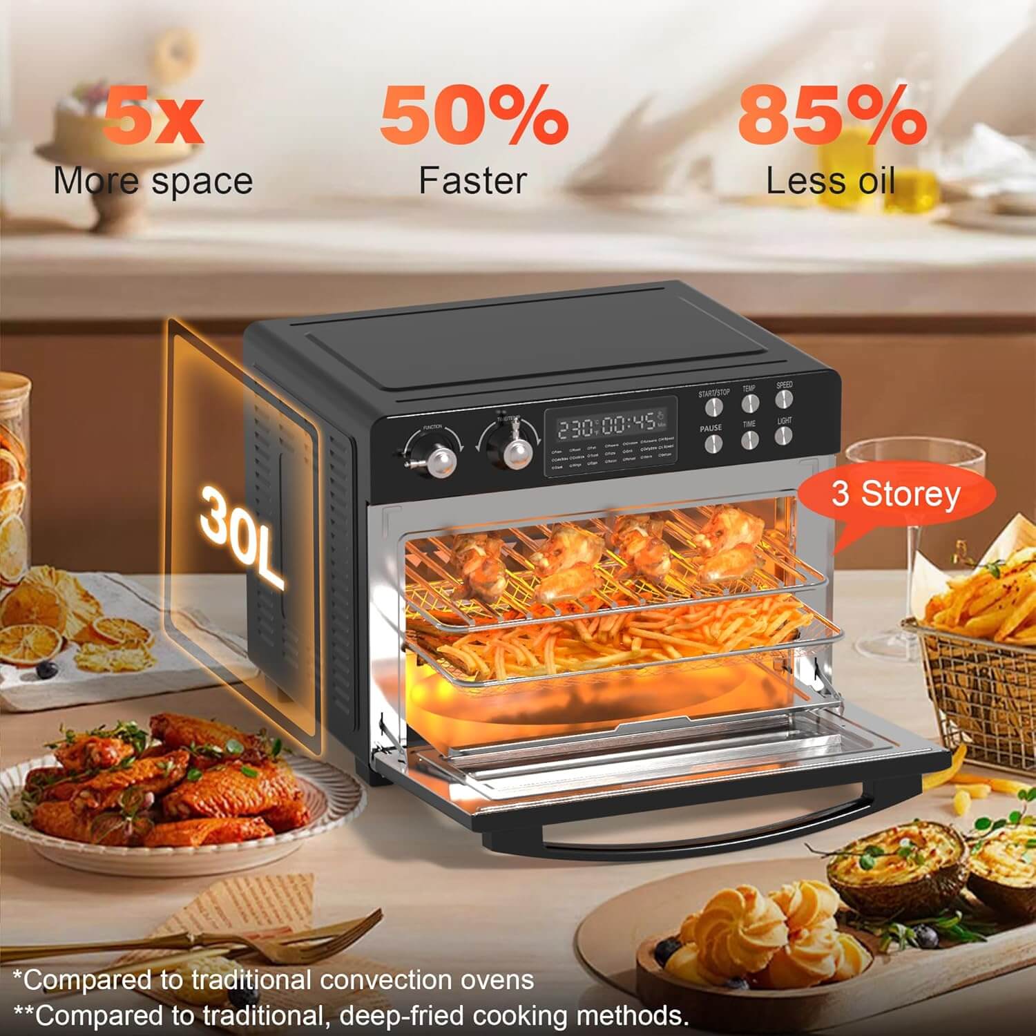 Noxton 30L Air Fryer Oven with Digital LED Display