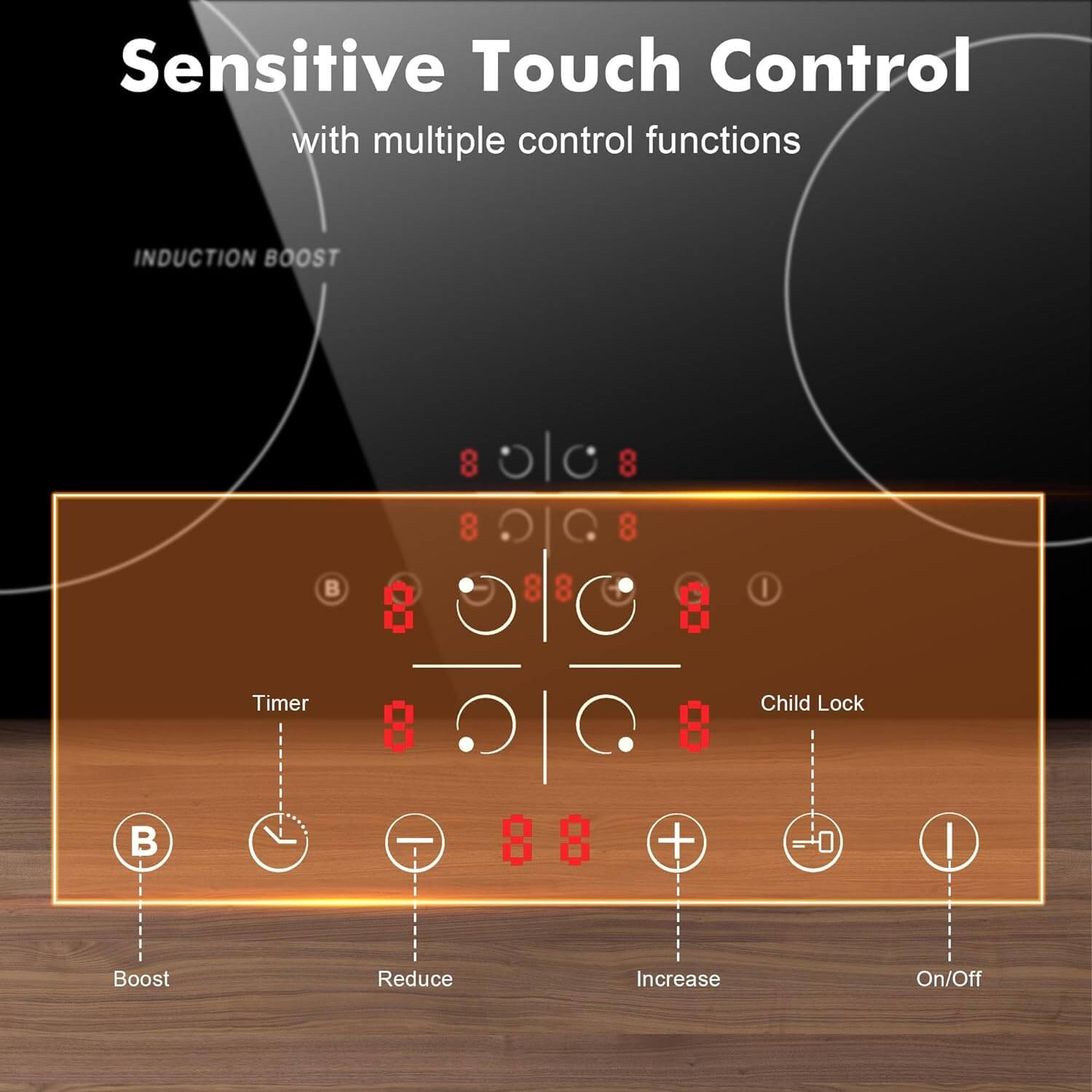 NOXTON 60 cm 4 Plates Built-In Induction Hob-Touch Control