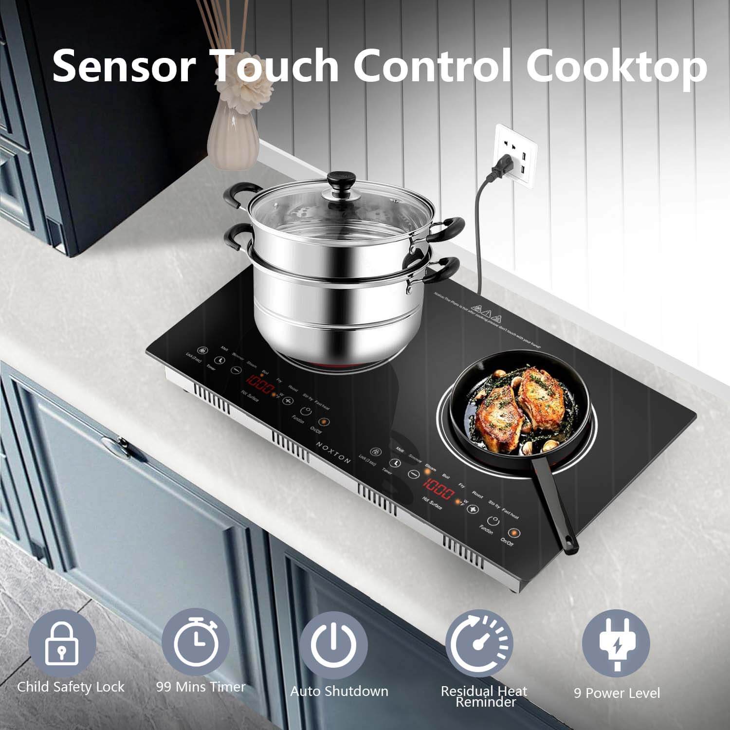 Noxton 24 Inch 2 Burners Ceramic Cooktop-Touch Sensor Control