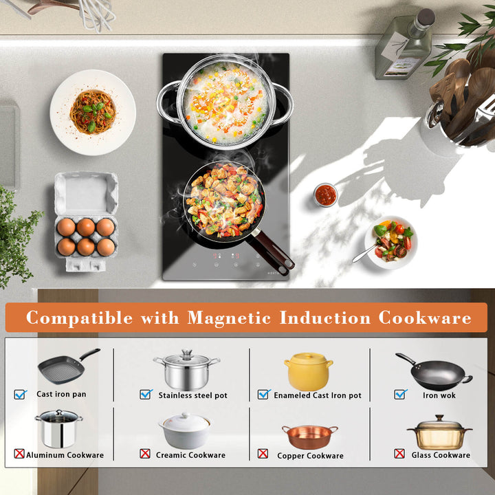 induction cooktop 9 heating levels, timer