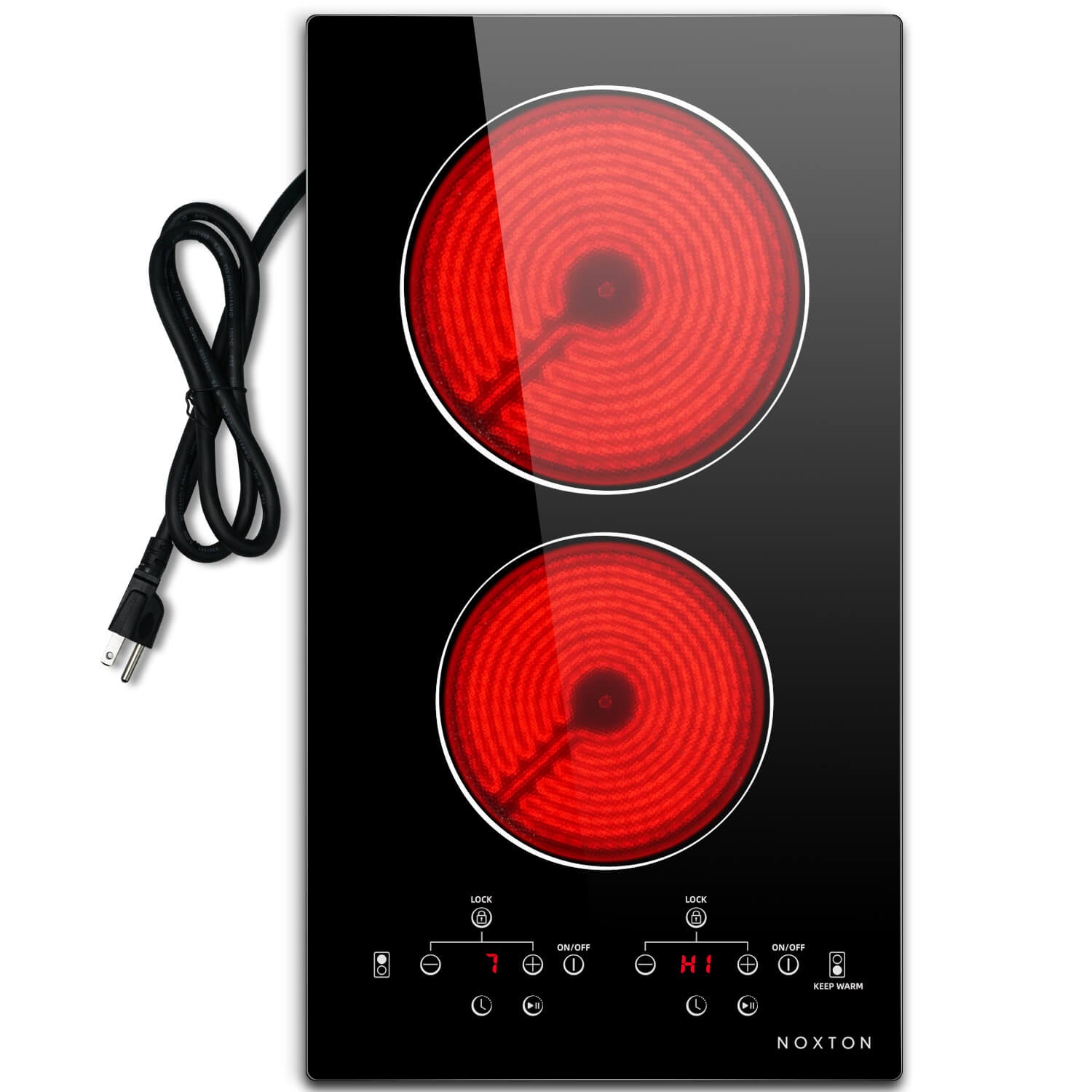 Noxton 12 Inch 2 Burners Electric Cooktop-Sensor Touch Control